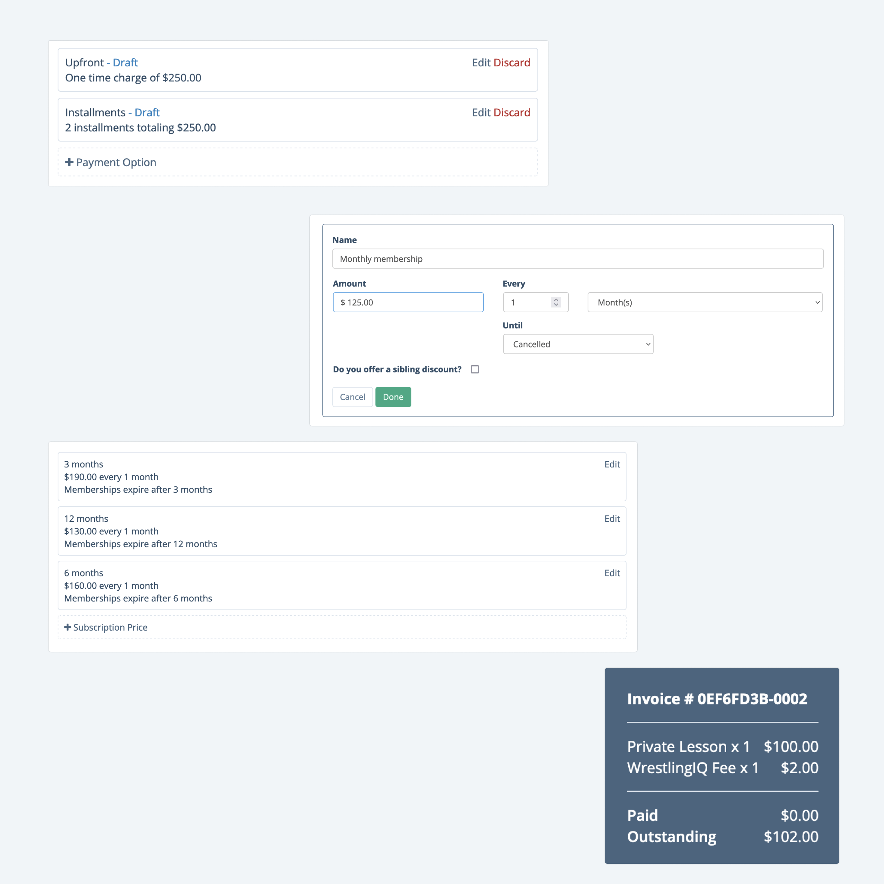 Payment overview graphic